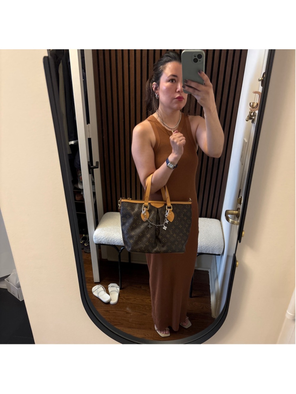 Women's Louis Vuitton Monogram Canvas Tote Bag, One Size, Brown and Tan
